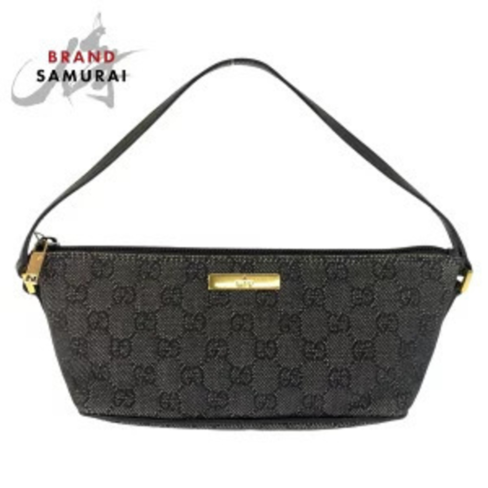 Gucci Black GG canvas leather Handbag accessory pouch
